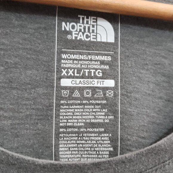 The North Face Women's Plus Size Gray Long Sleeve Logo Shirt Size XXL - Picture 9 of 10